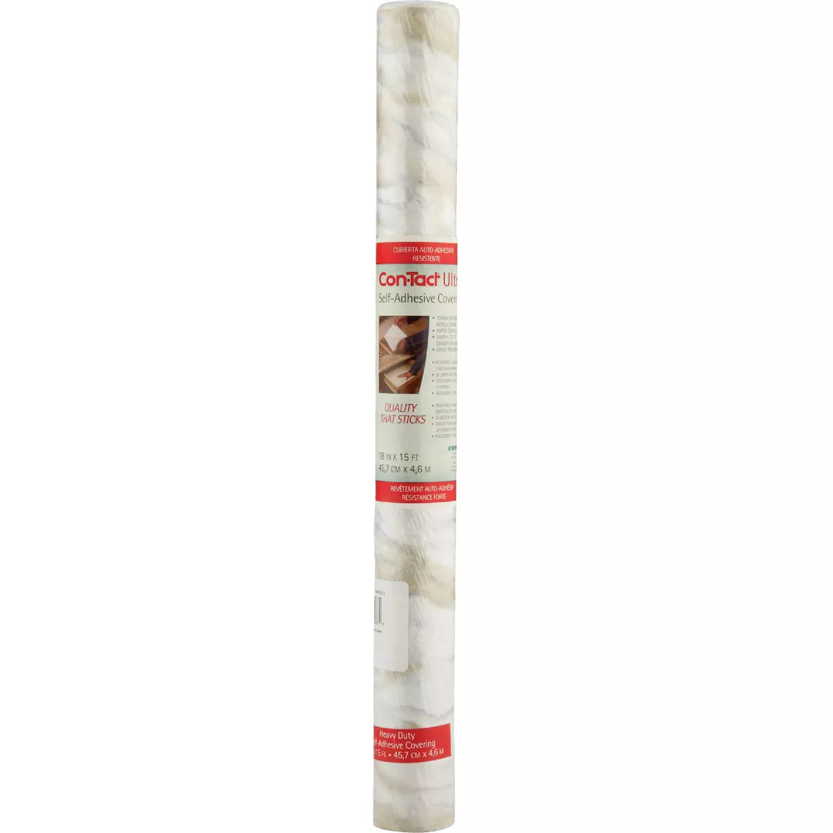 Con-Tact Creative Covering 18 In. x 15 Ft. White Marble Self-Adhesive Shelf Liner - photo 2