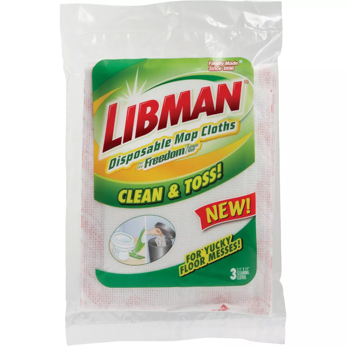 Libman Freedom Spray 5 In. x 15 In. Microfiber Disposable Mop Refill (3-Count)