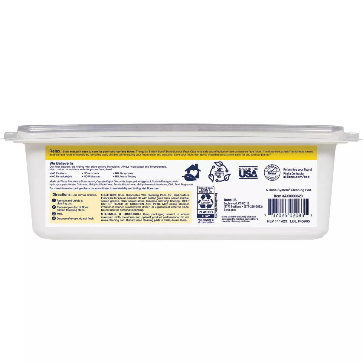 Bona Lemon Mint Disposable Wet Cleaning Pads for Hard-Surface Floors (12-Count) - photo 2