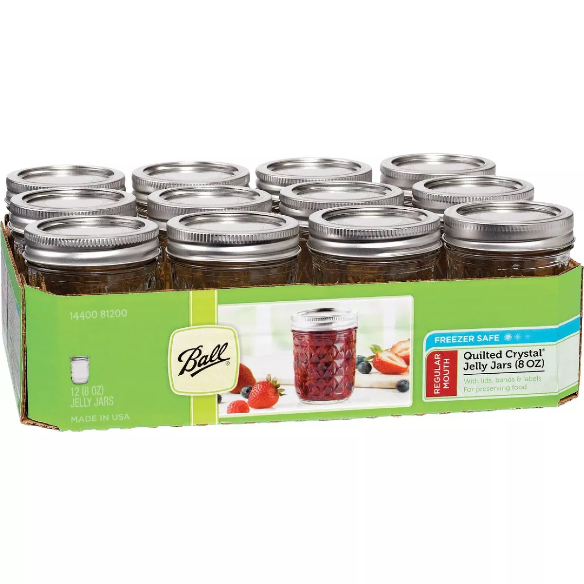 Ball 8 Oz. Glass Deluxe Jam or Jelly Jar, (12-Pack) | True Value