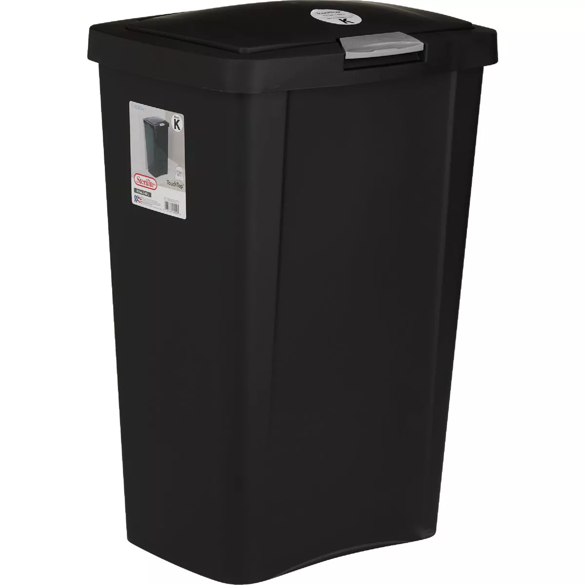 Sterilite 13 Gal. Black TouchTop Wastebasket