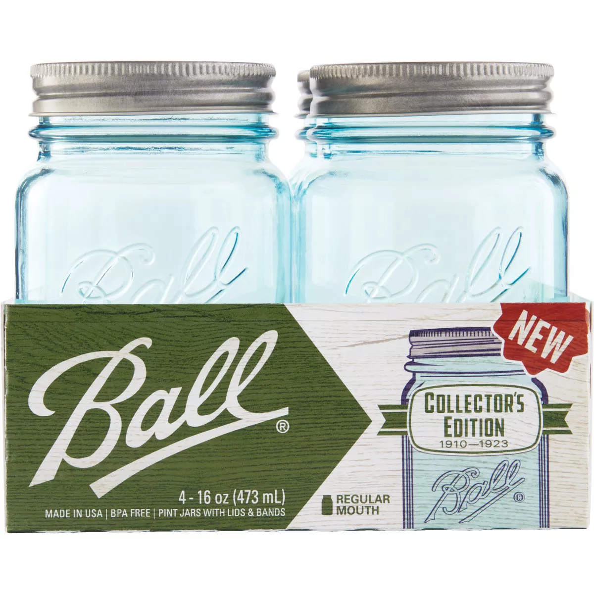 Ball 8 Oz. Regular Mouth Aqua Vintage Mason Jar (4-Count) - photo 2