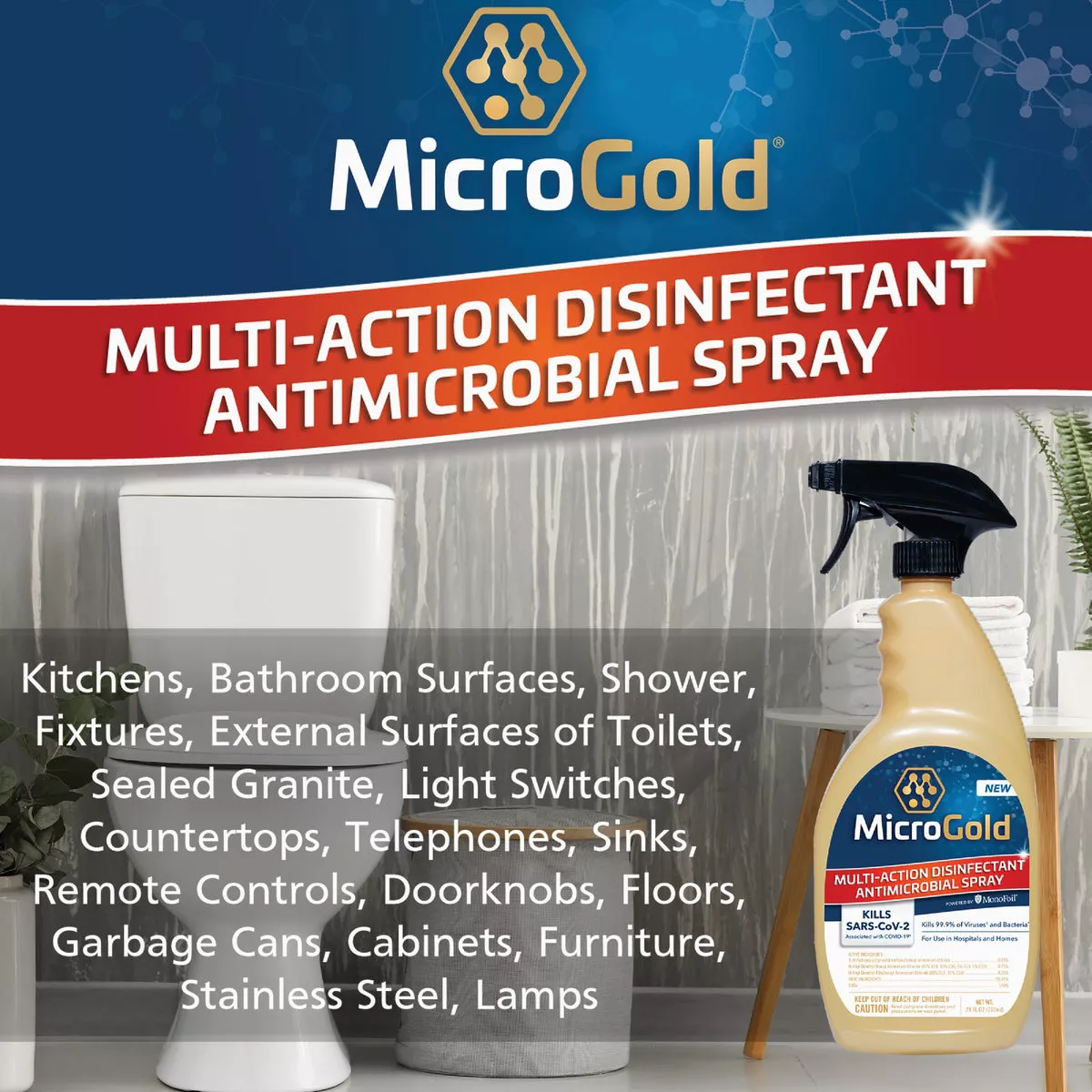 MicroGold 1 Gal. Mult-Action Disinfectant Antimicrobial Spray Refill - photo 4