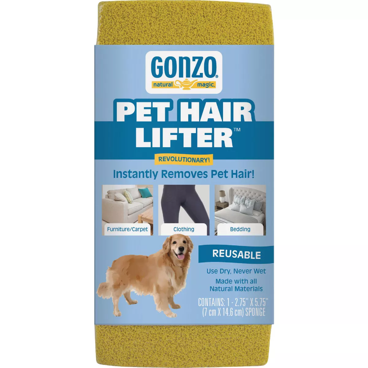 Gonzo 2.75 In. W. x 5.75 In. L. Pet Hair Lifter Sponge