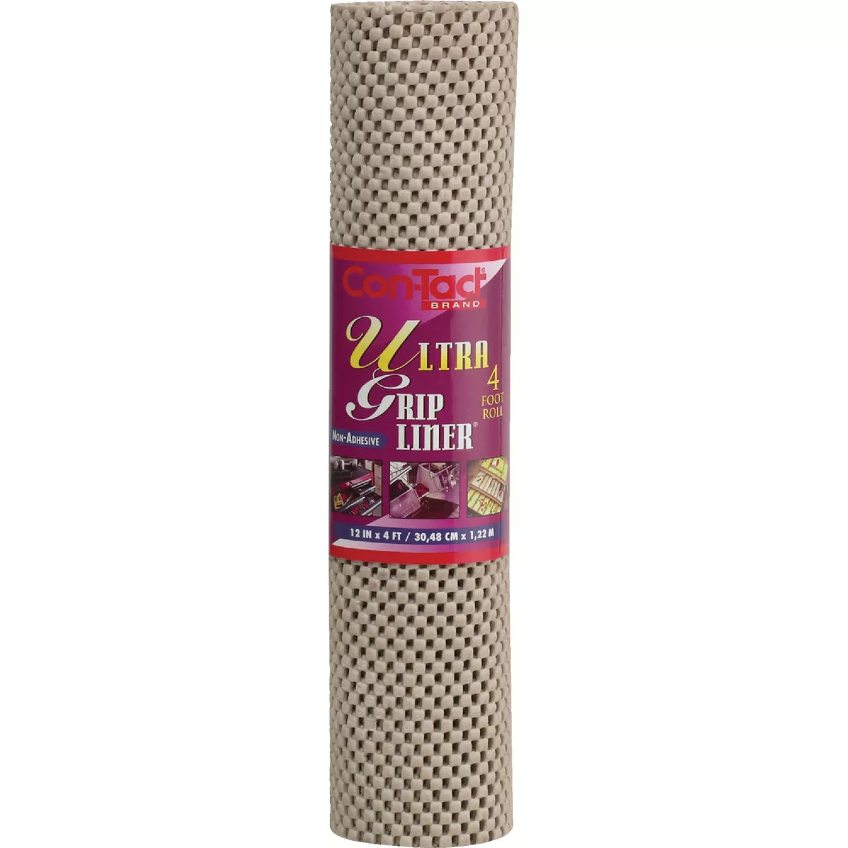 Con-Tact 12 In. x 4 Ft. Taupe Grip Premium Non-Adhesive Shelf Liner - photo 2