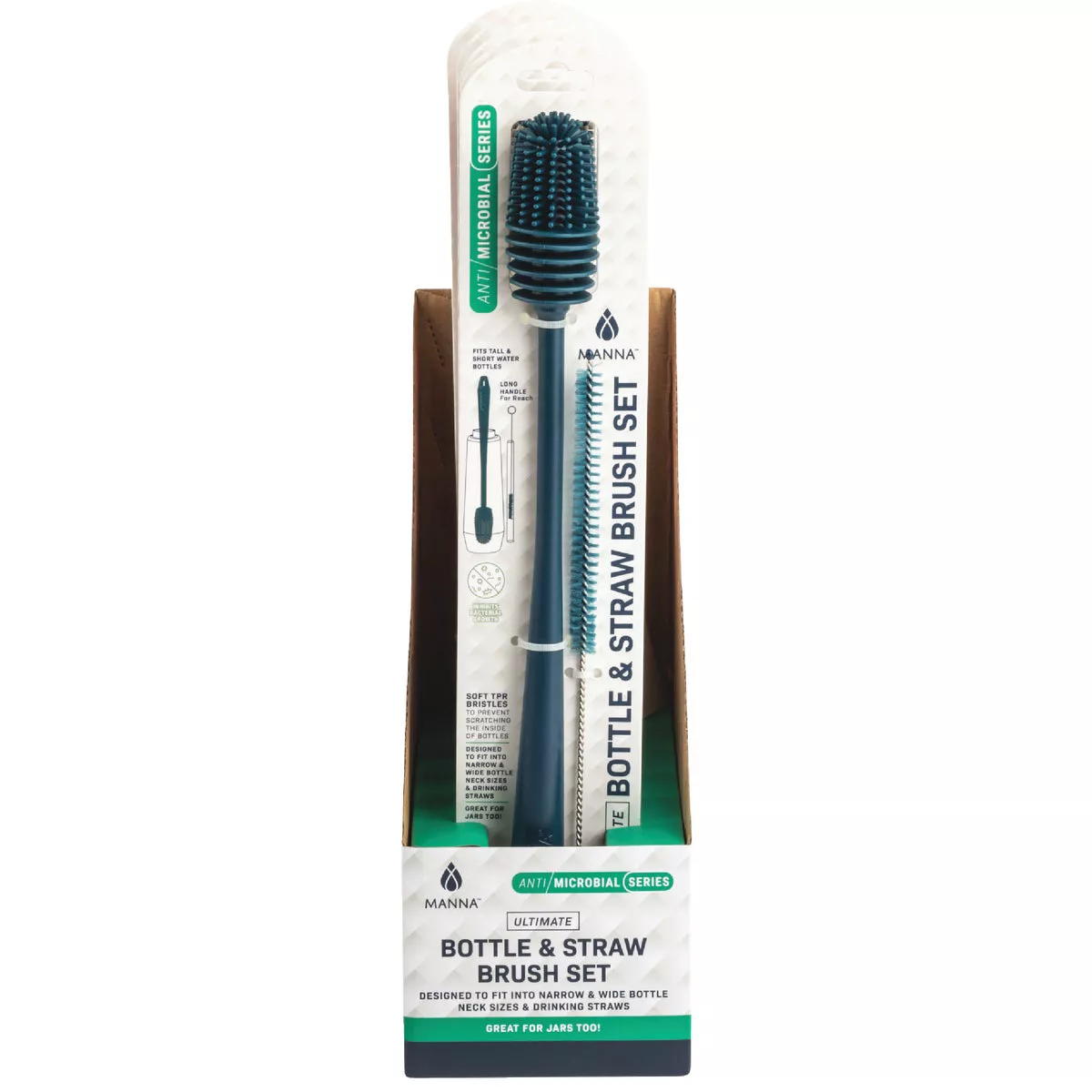 Manna Antimicrobial Bottle Brush & Straw Brush Cleaner (2-Piece) - photo 2