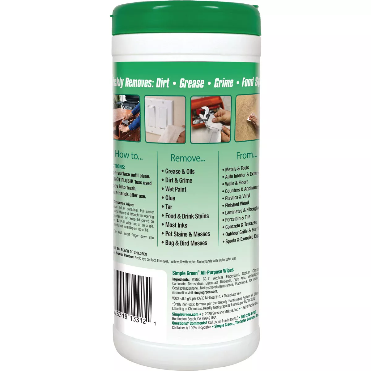 Simple Green Fresh Scent 7 In. x 8 In. Multi-Purpose Wipes (40-Count) - photo 2