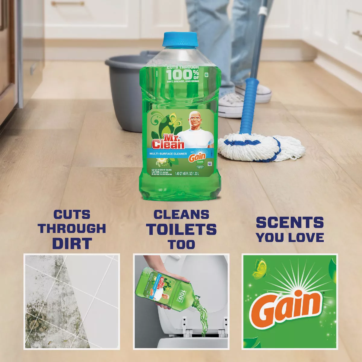 Mr. Clean 41 Oz. Gain Original Scent 2X Concentrated Multi-Surface Cleaner - photo 3