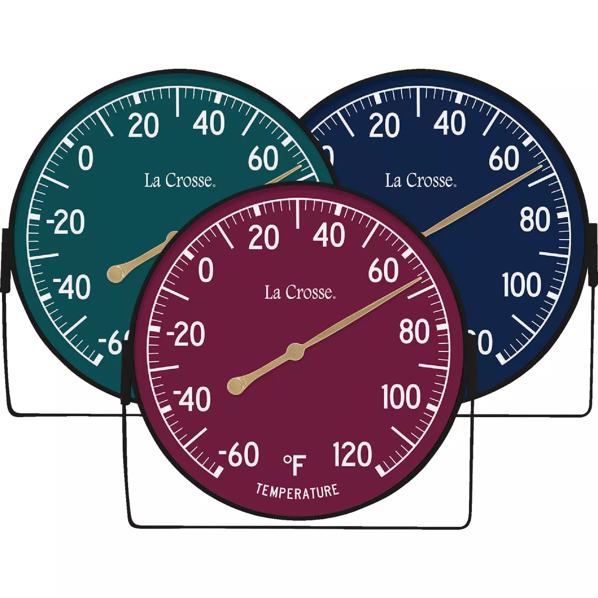 La Crosse Technology 5 In. Assorted Color Dial Thermometer with Bracket - Navy, Green, Berry