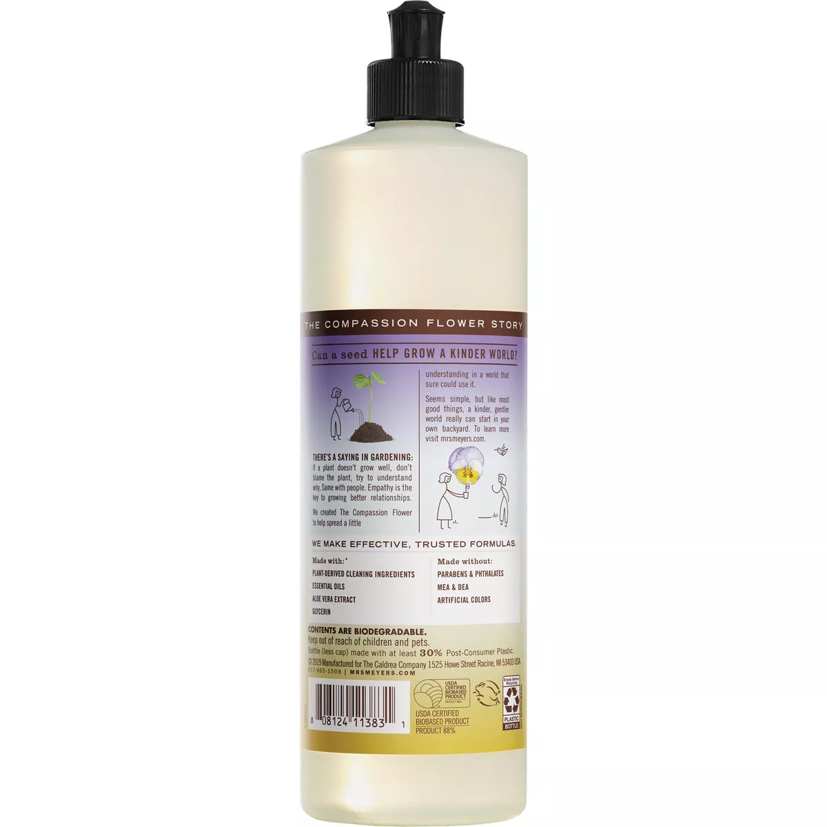 Mrs. Meyer's Clean Day 16 Oz. Compassion Flower Liquid Dish Soap - photo 2