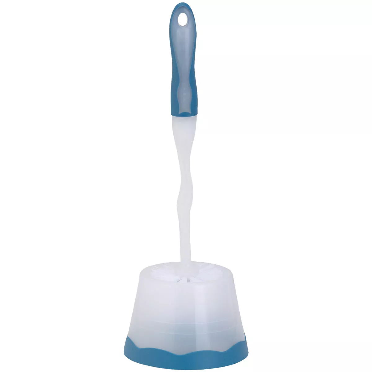 21 In. Polypropylene Bristle Toilet Bowl Brush Set With Caddy