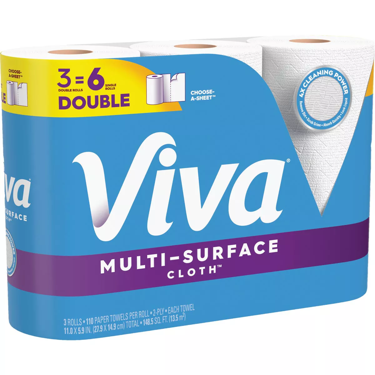 Viva Multi-Surface Cloth Choose-A-Sheet Paper Towels (3 Double Rolls) - photo 2