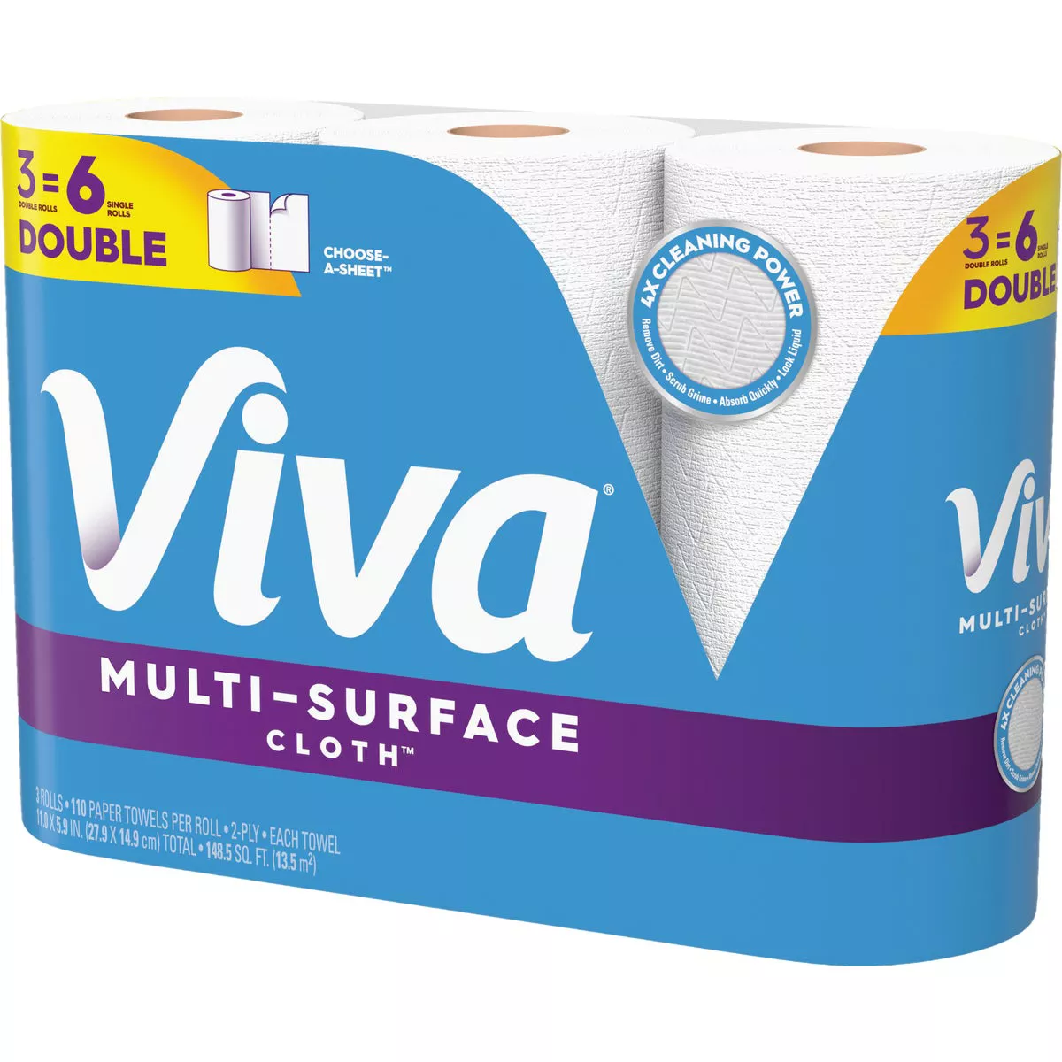 Viva Multi-Surface Cloth Choose-A-Sheet Paper Towels (3 Double Rolls) - photo 3