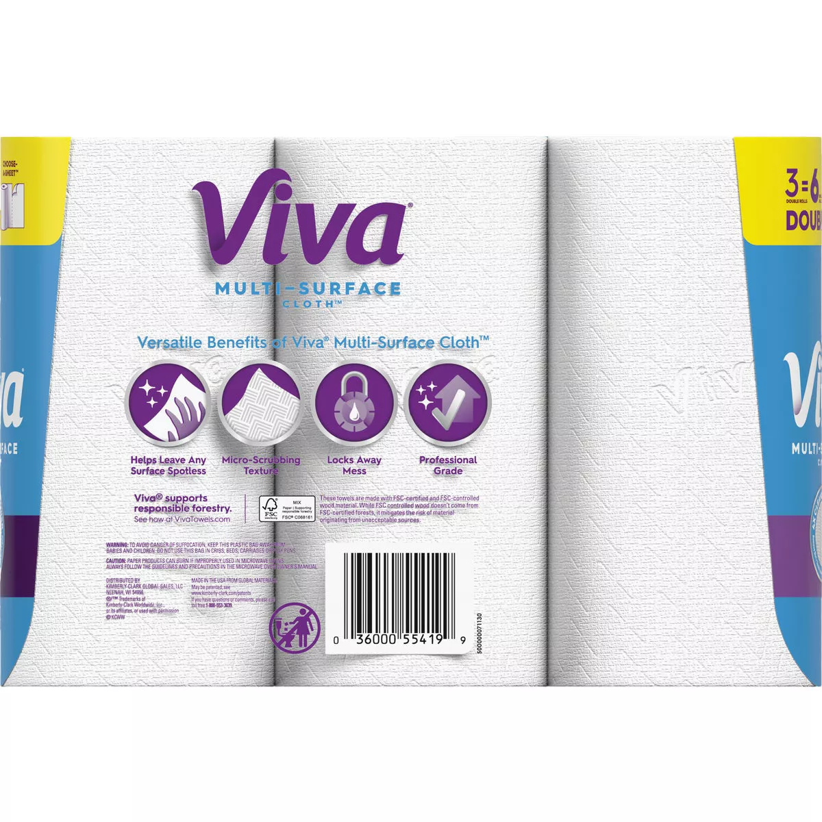 Viva Multi-Surface Cloth Choose-A-Sheet Paper Towels (3 Double Rolls) - photo 4
