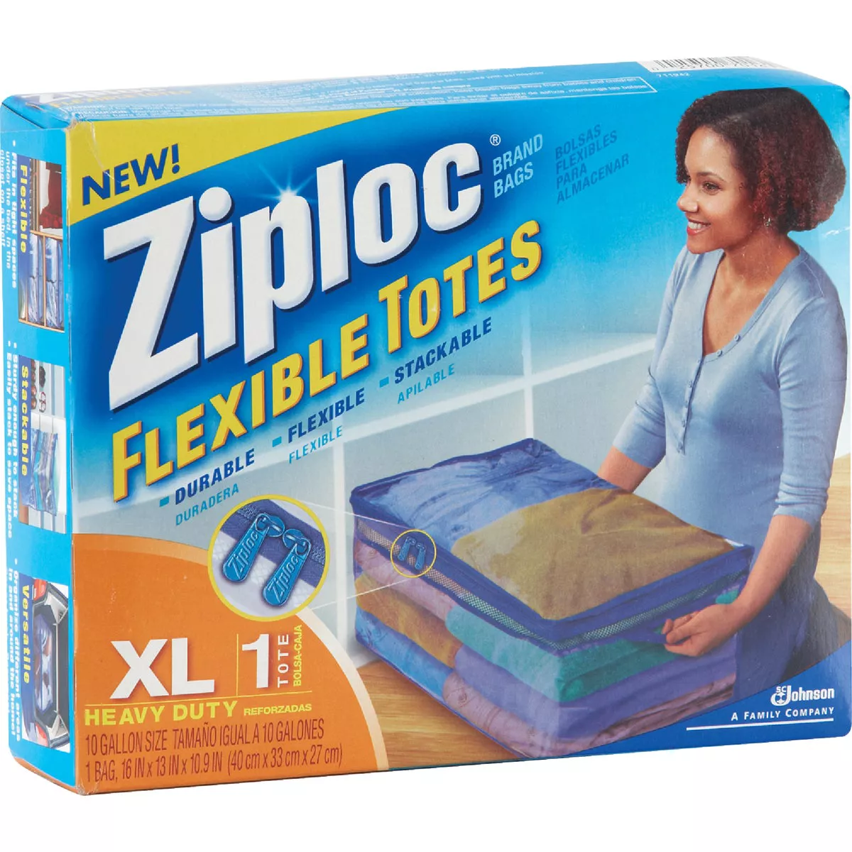 Ziploc Flexible XL 10 Gallon Heavy Duty Clothes Storage Bag Tote - photo 2
