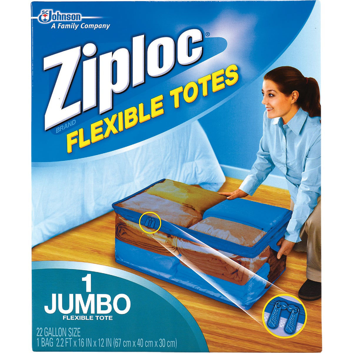 Ziploc Flexible XXL Jumbo 22 Gallon Clothes Storage Bag Tote