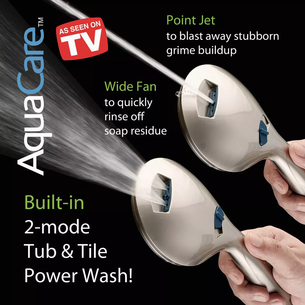 AquaCare Brushed Nickel 6-Setting Handheld Shower Head - photo 2
