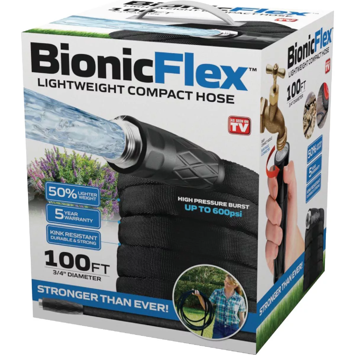 Bionic Flex Max 5/8 In. Dia. X 100 Ft. L. Garden Hose with Brass Fittings