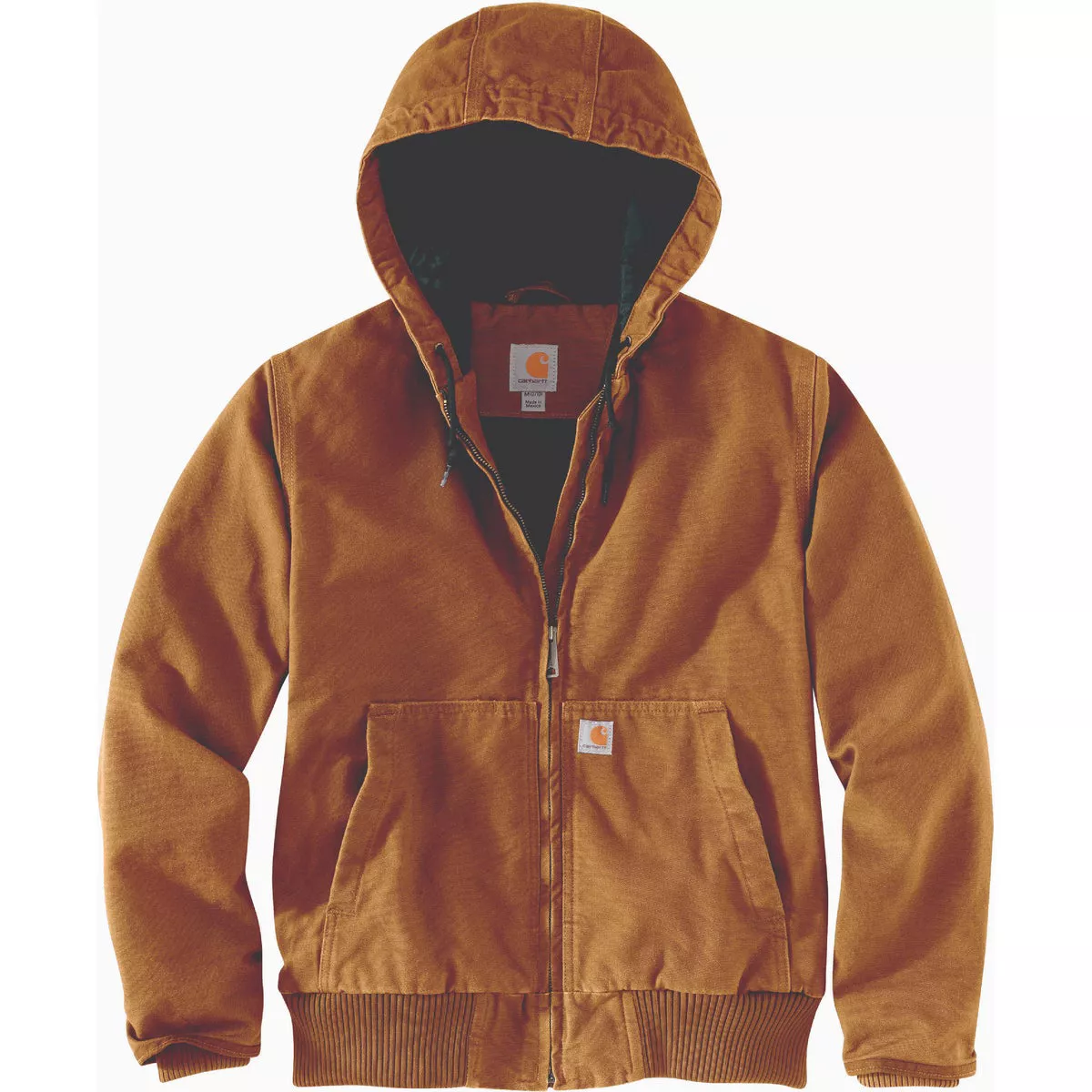 Carhartt Women's Large Regular Brown Washed Duck Insulated Active Jacket, Loose Fit