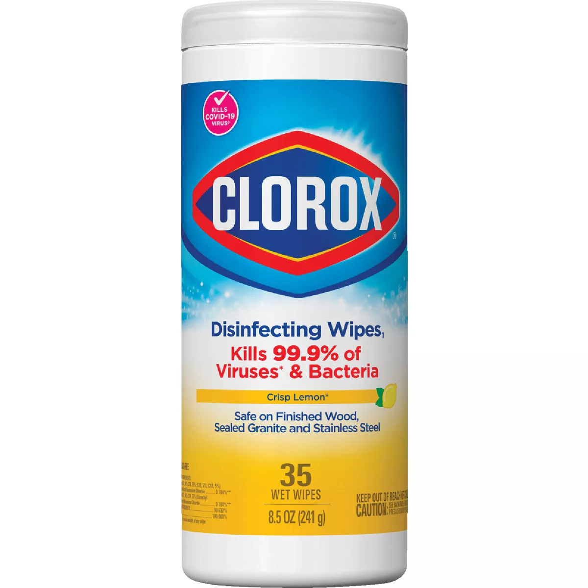 Clorox Crisp Lemon Disinfecting Cleaning Wipes Tub (35-Count)
