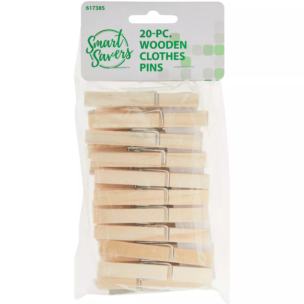 Smart Savers Spring Wood Clothespins (20-Pack)