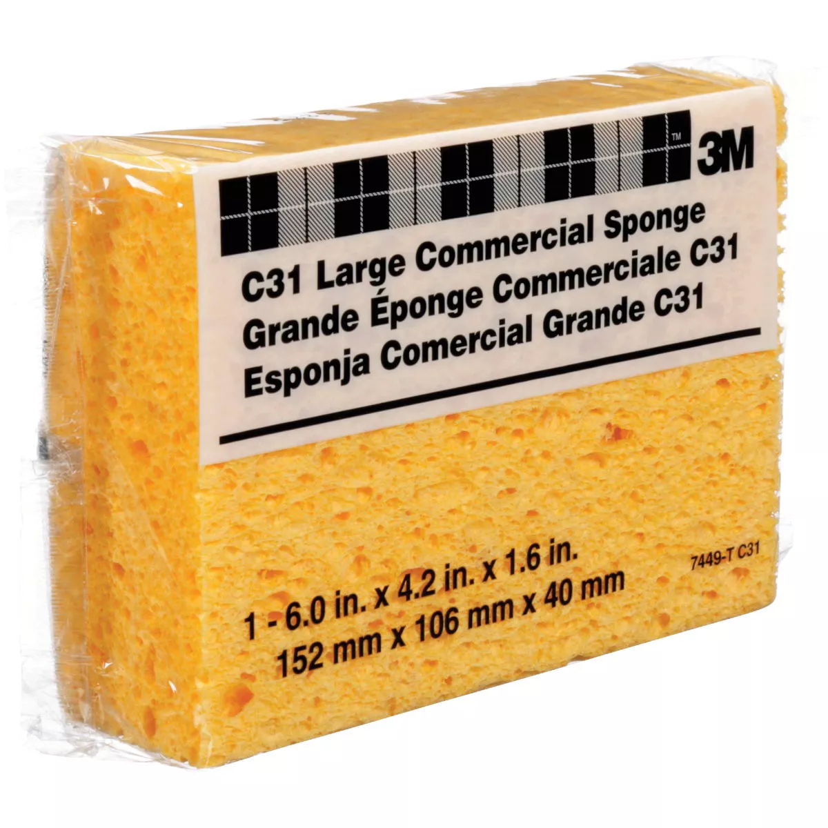 3M Commercial Size Sponge, 6 In. x 4.25 In. x 1.625 In.