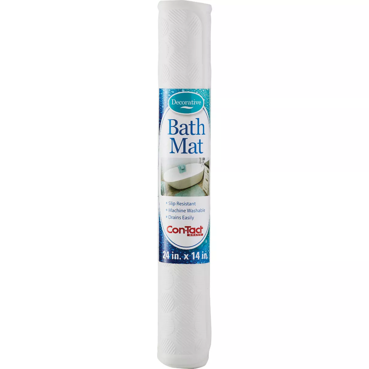 ConTact 14 In. x 24 In. White Circles Bath Mat - photo 2