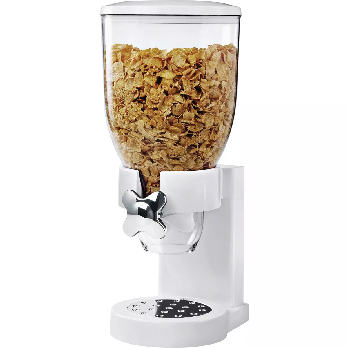 Honey Can Do 17.5 Oz. White Dry Food Dispenser with Portion Control