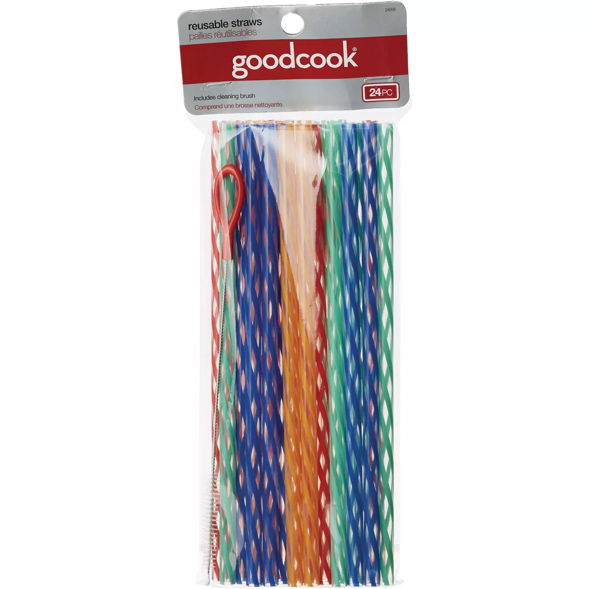 Goodcook 9 In. Plastic Straw with Cleaning Brush (24-Count)