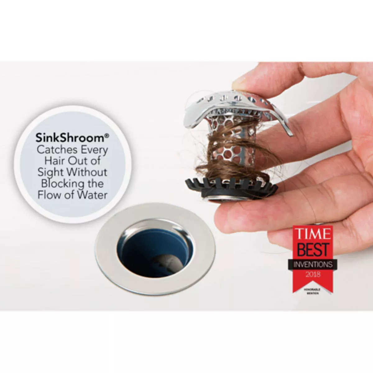 SinkShroom Chrome Stainless Steel Drain Protector - photo 5
