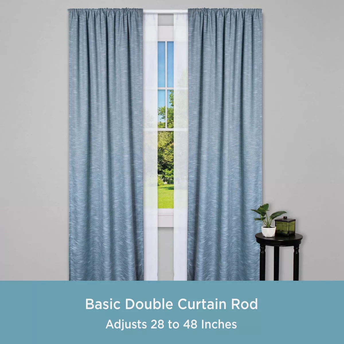 Kenney 48 In. To 86 In. Double White Curtain Rod - photo 2