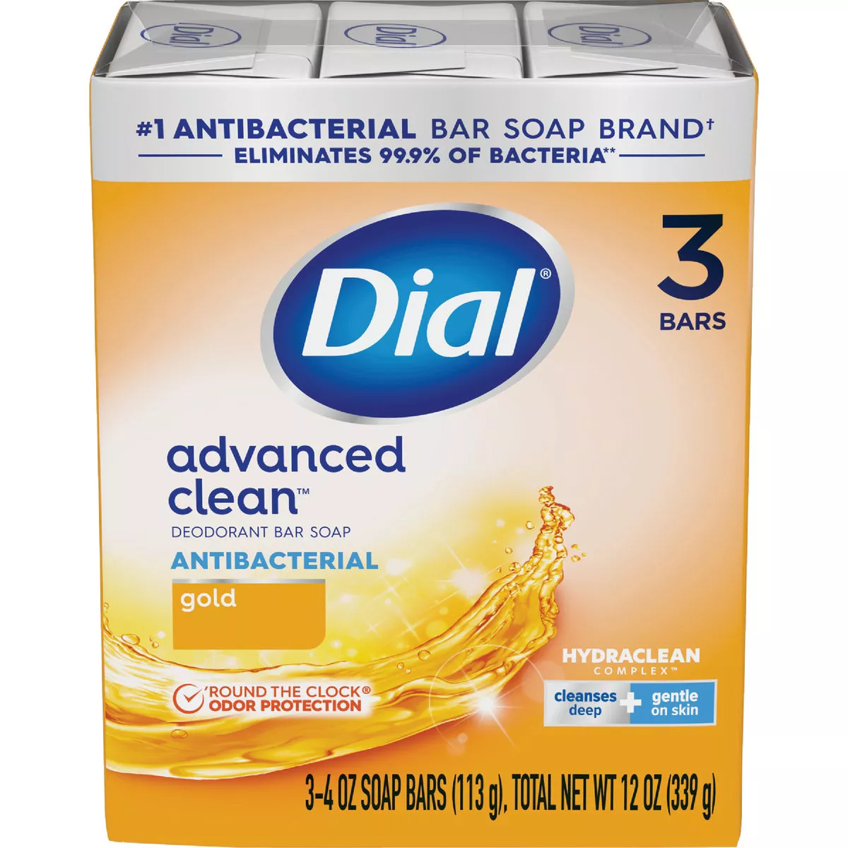 Dial Advanced Clean Gold 4 Oz. Deodorant Bar Soap (3-Pack)