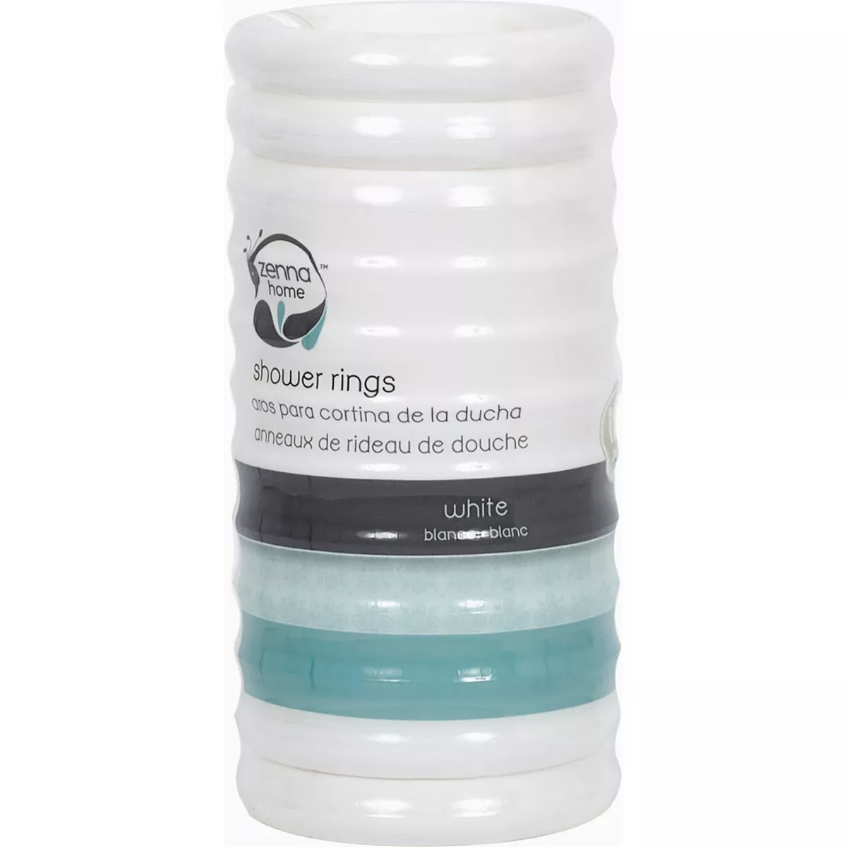 Zenith Zenna Home White Plastic Shower Curtain Ring (12 Count) - photo 2