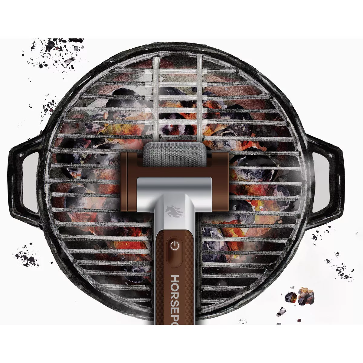 Horsepower Giddy Up Cordless Rechargeable BBQ Grill Brush - photo 5
