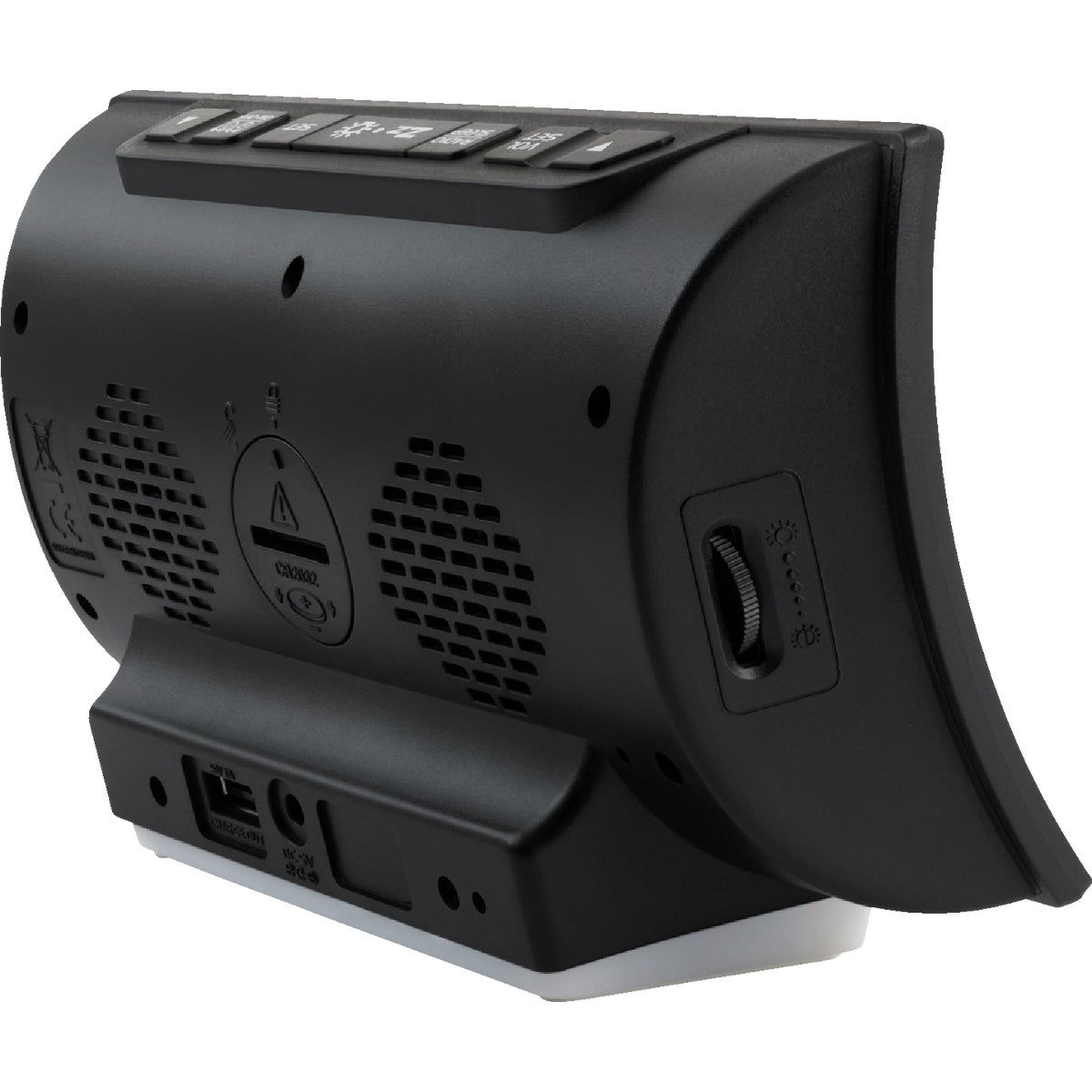 La Crosse Technology Curved LED Alarm Clock with Radio & USB Charging
