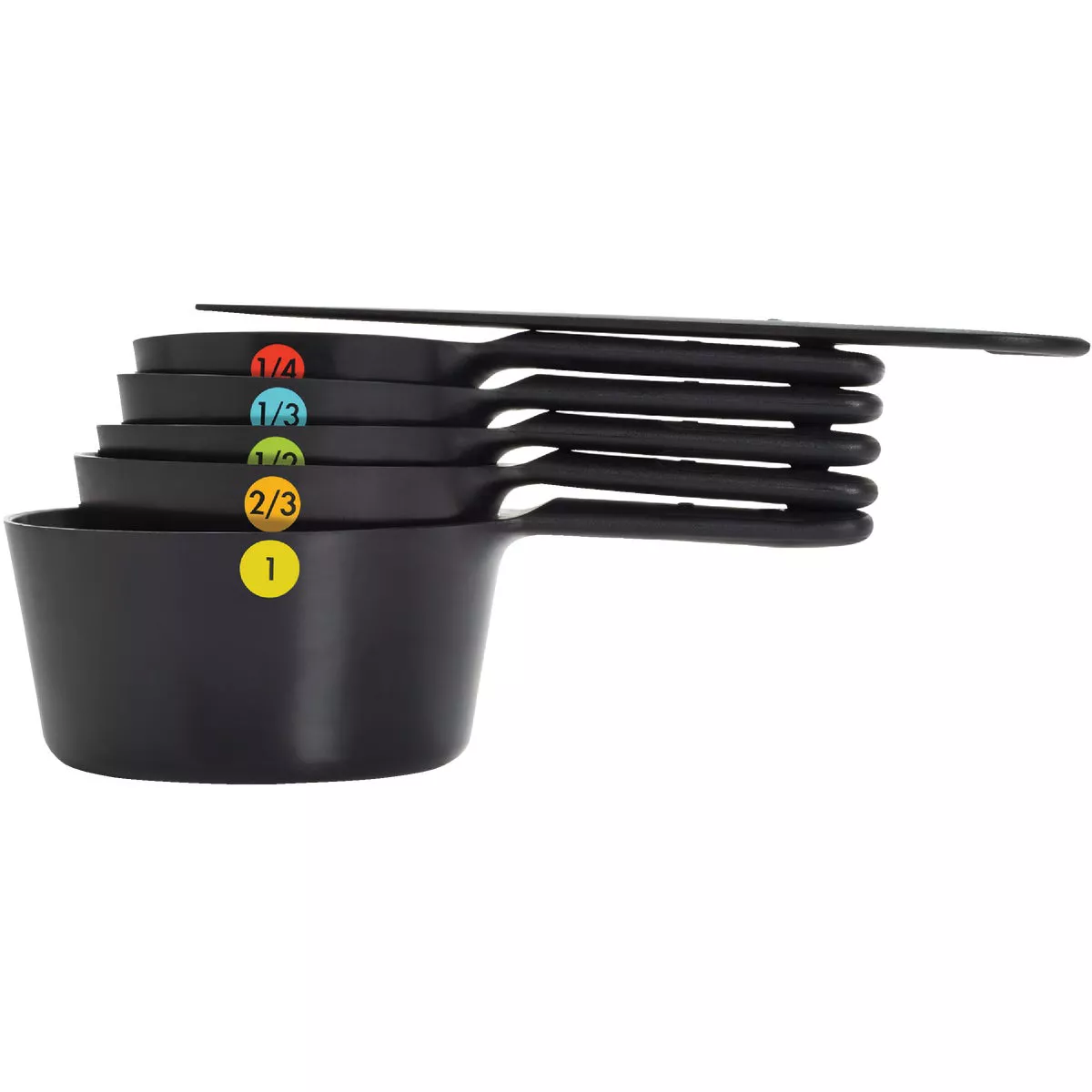 OXO Good Grips Black Plastic Measuring Cup Set (6-Piece)