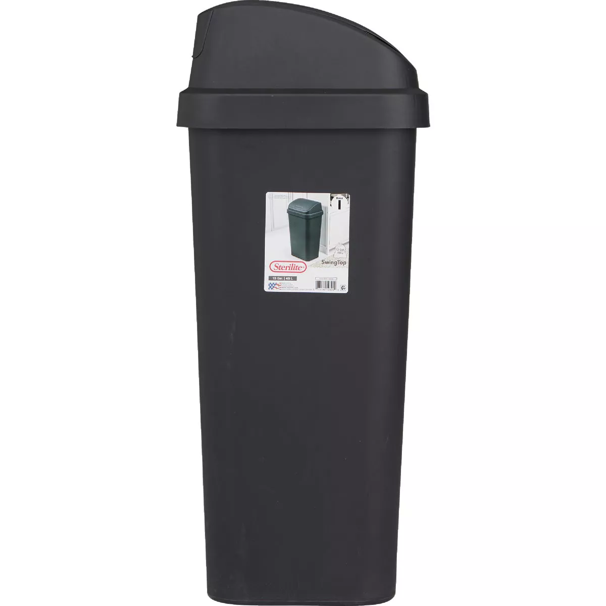 Sterilite 13 Gal. Black Swing Top Wastebasket - photo 2