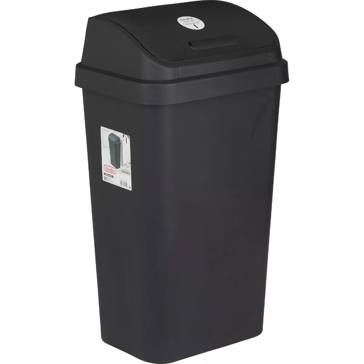 Sterilite 13 Gal. Black Swing Top Wastebasket - photo 4