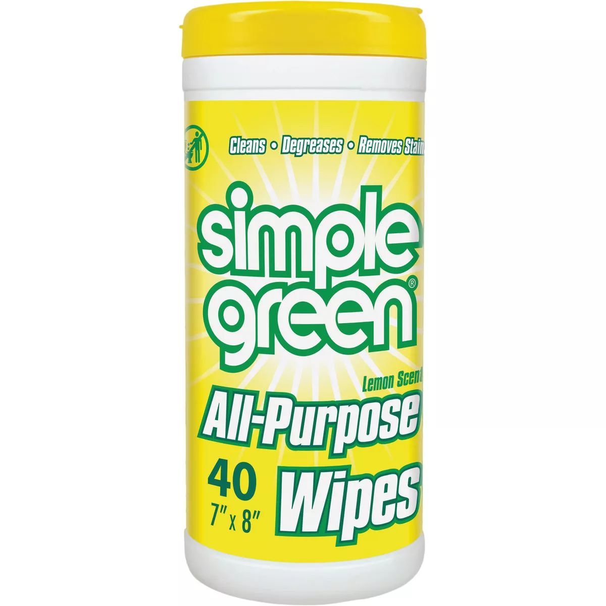 Simple Green Lemon 7 In. x 8 In. Multi-Purpose Wipes (40-Count)