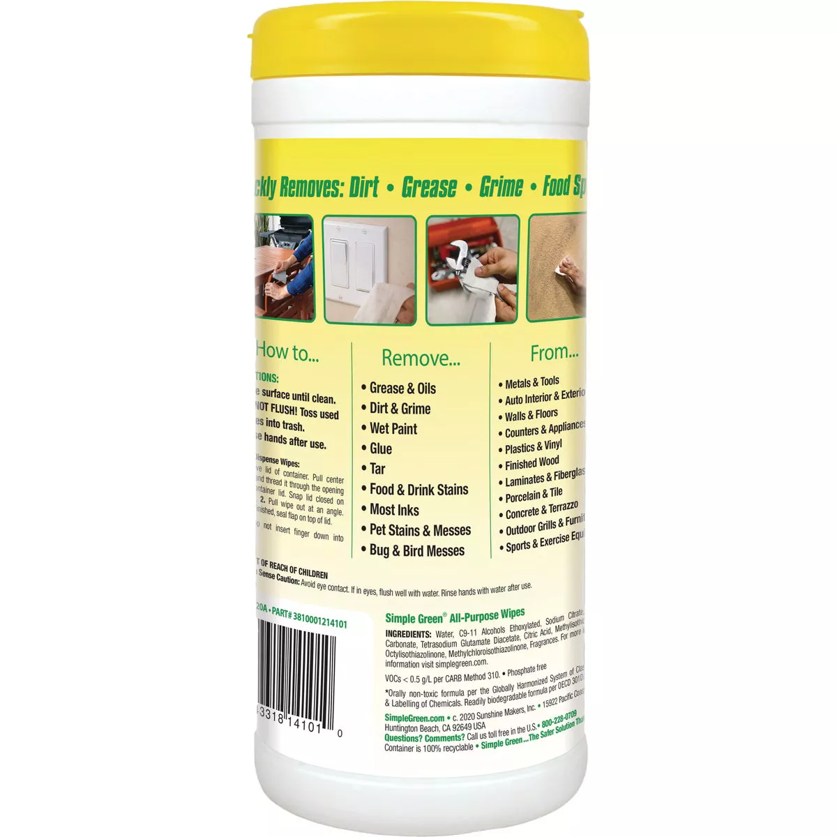 Simple Green Lemon 7 In. x 8 In. Multi-Purpose Wipes (40-Count) - photo 2