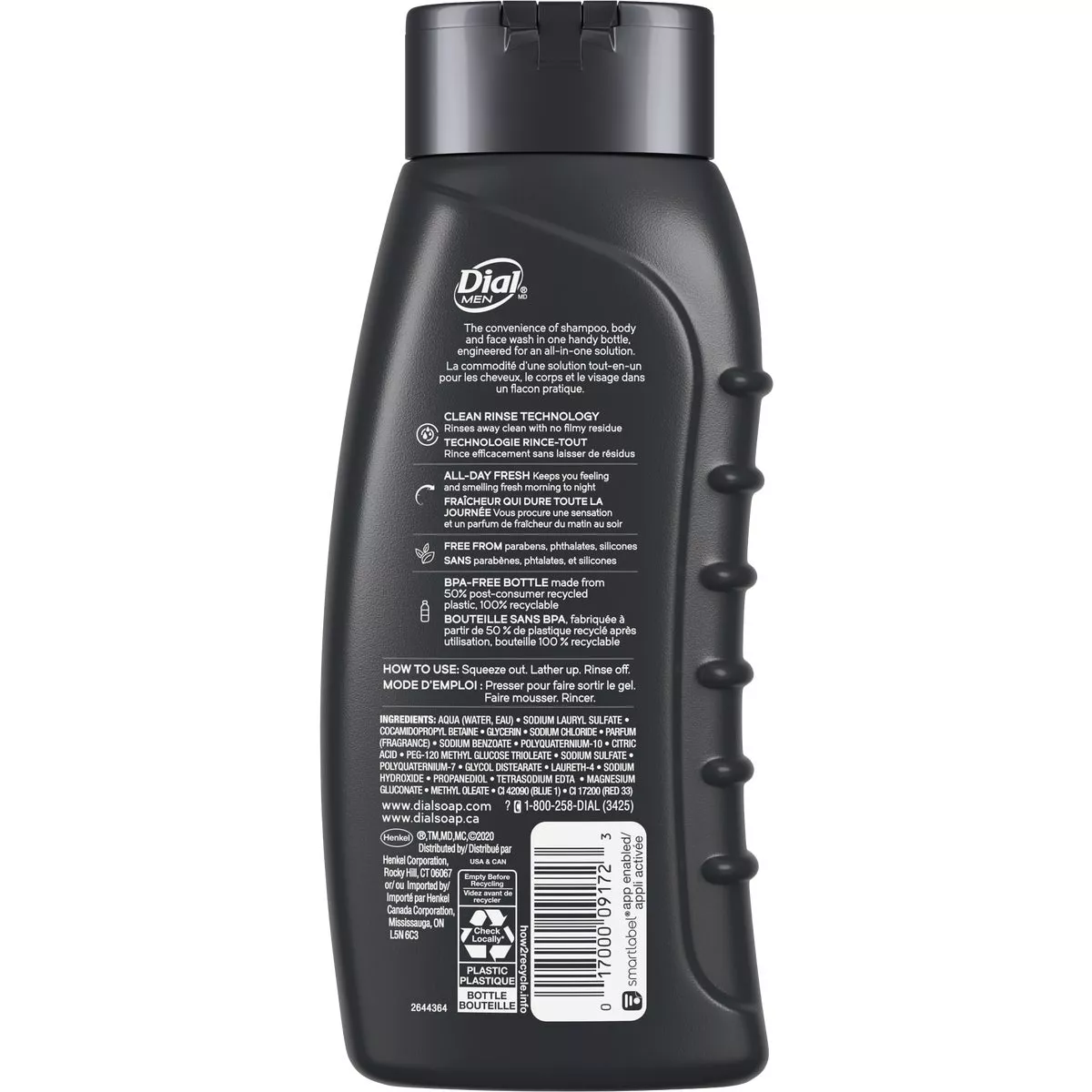Dial Men 16 Oz. Refresh 3-In-1 Body, Hair & Face Wash, Blue Sage - photo 2