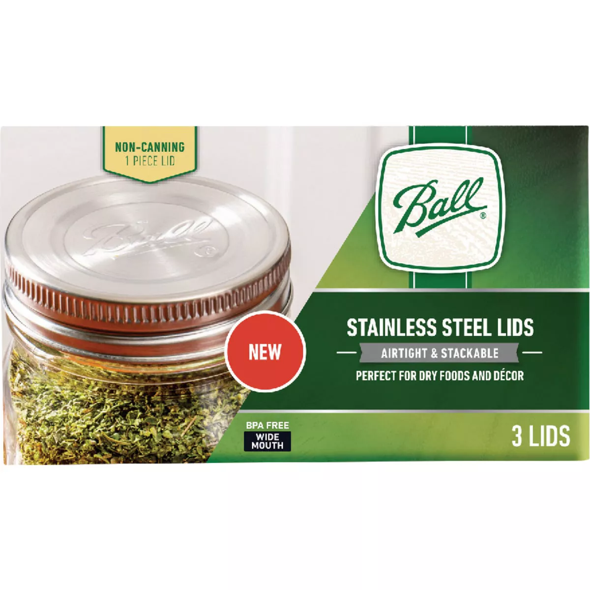 Ball Wide Mouth Stainless Steel Lids (3-Pack) - photo 2