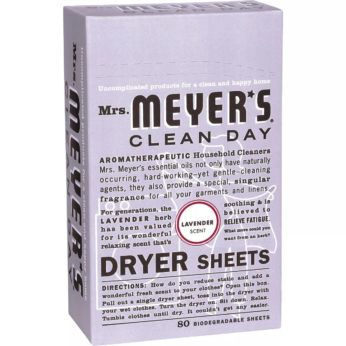 Mrs. Meyer's Clean Day Lavender Dryer Sheet (80-Count)