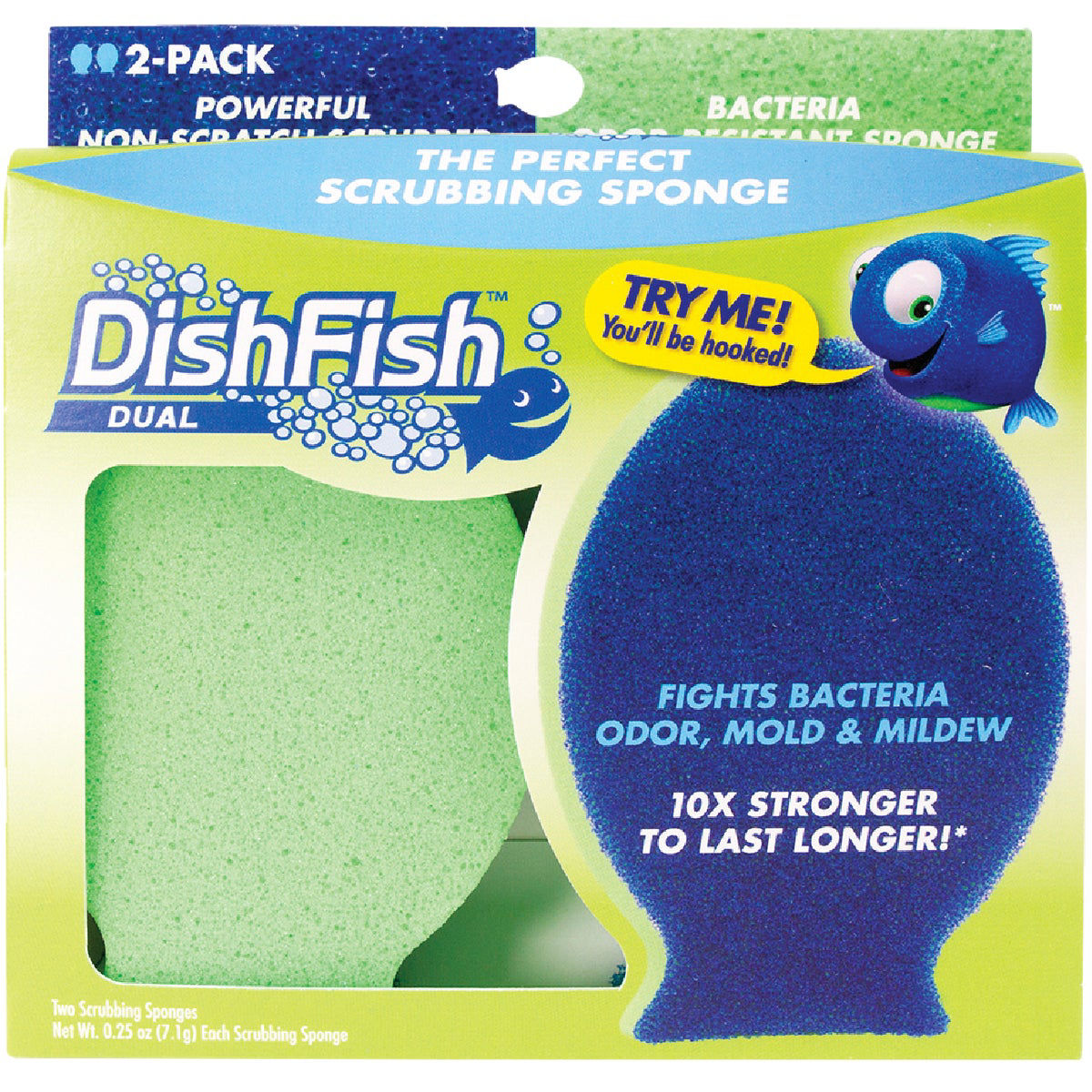 DishFish Dual Dish Scrubber & Sponge - Thumbnail 2