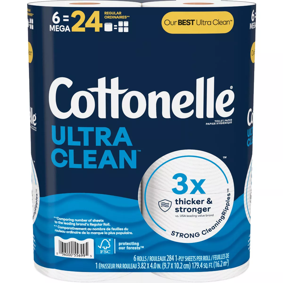 Cottonelle Ultra Clean Strong Toilet Paper (6-Mega Rolls) - photo 3