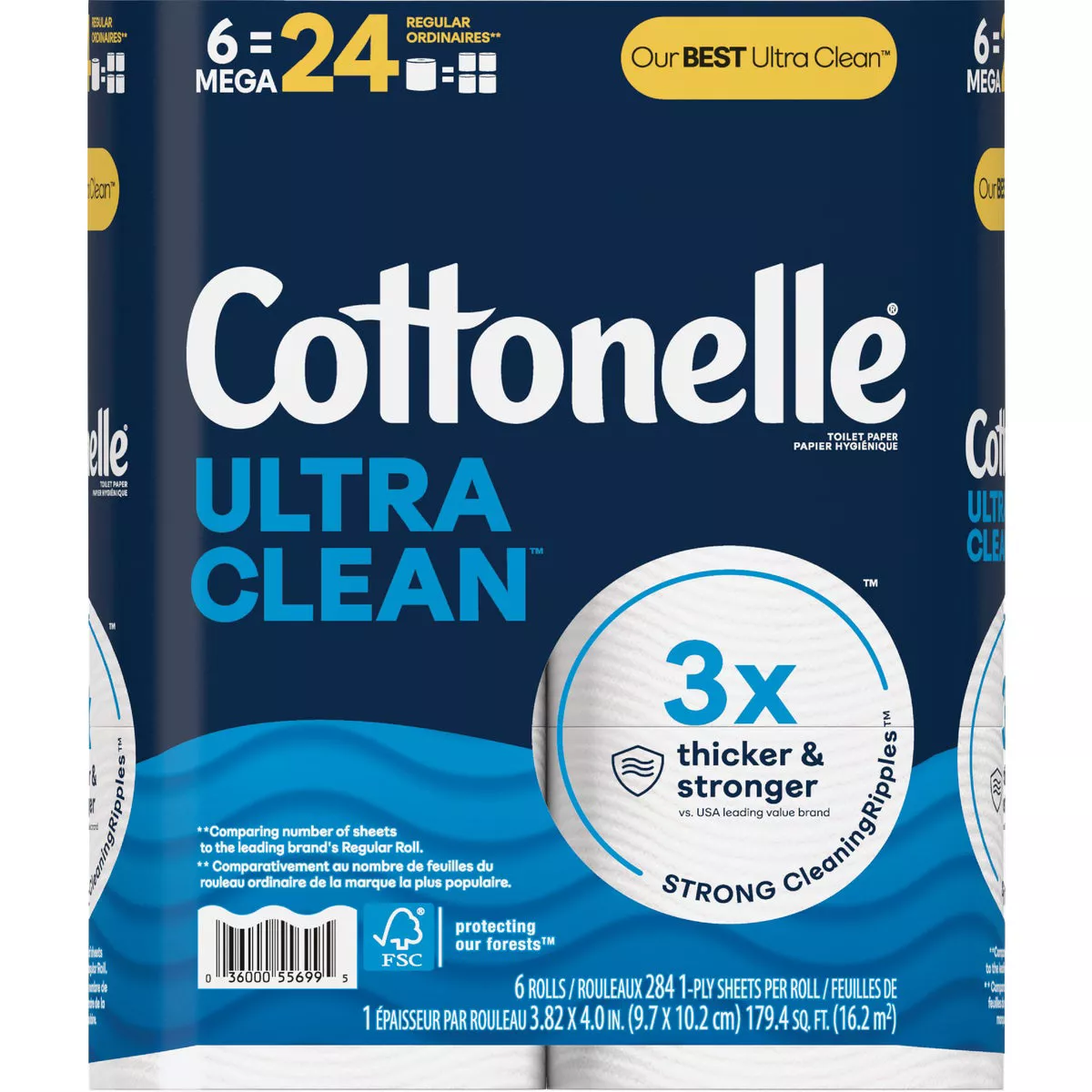 Cottonelle Ultra Clean Strong Toilet Paper (6-Mega Rolls) - photo 4