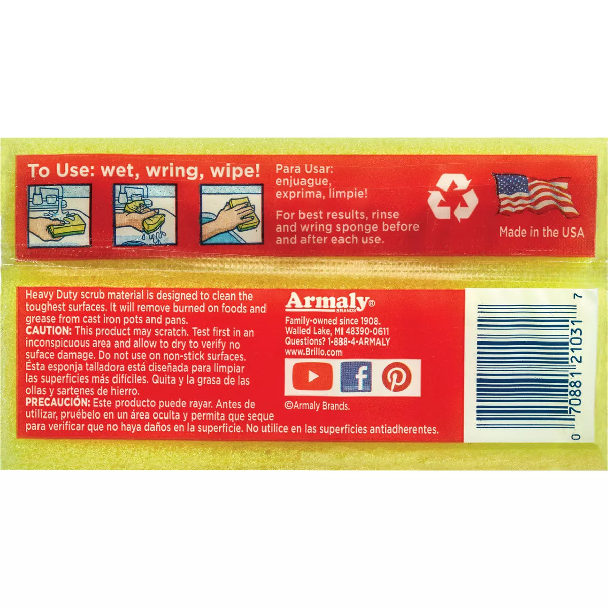 Brillo Estracell 4.5 In. x 2.75 In. Heavy Duty Sponge (3-Count) - photo 3