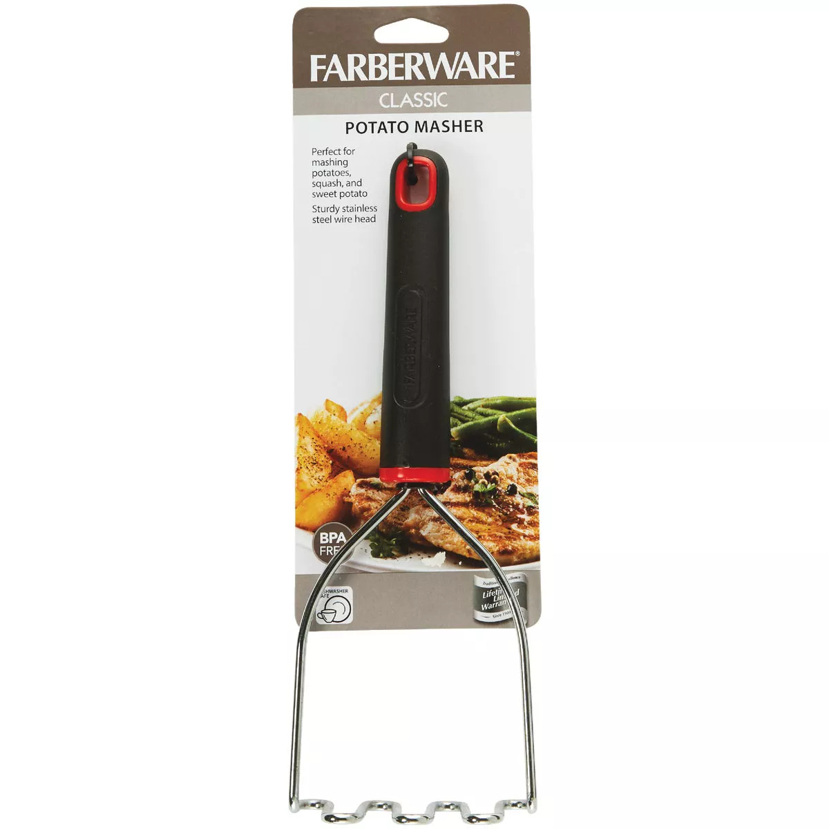 Farberware Stainless Steel Potato Masher with Black Handle - photo 2