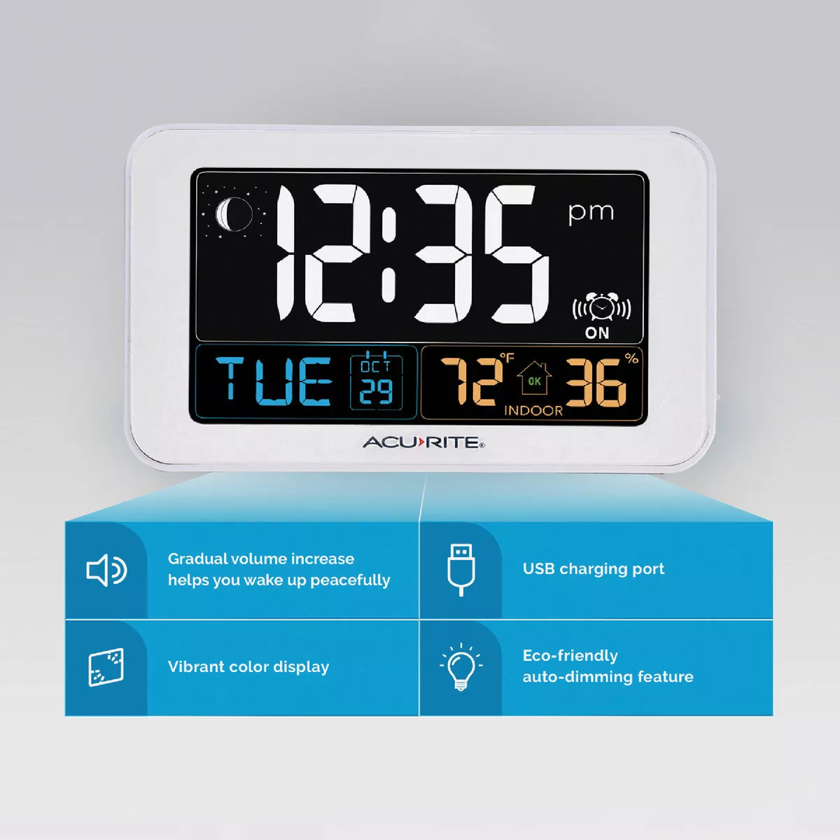 Acurite Intelli-Time Indoor Temperature/Humidity Alarm Clock - photo 4