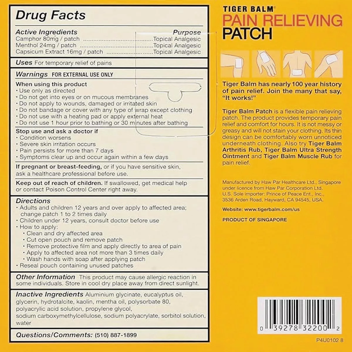 Tiger Balm Small Pain Relieving Patch (5-Count) - photo 2